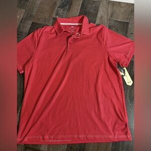 Rorie‎ Whelan Red Micro Print Golf Polo | Coastal Prep | Performance Stretch